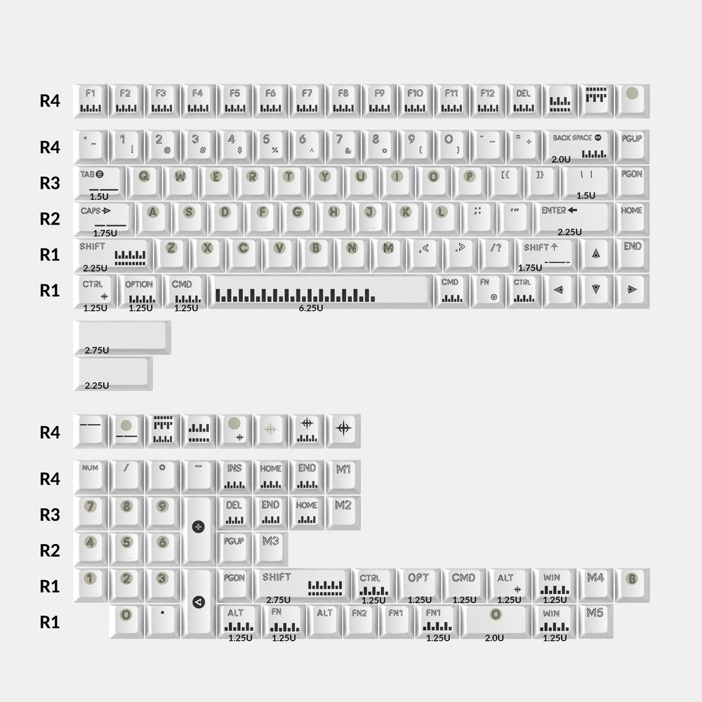 クラシックピアノ - Cherryプロファイル染色昇華PBTフルキーキャップセット