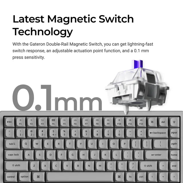 Keychron K2 HE ワイヤレス磁気スイッチカスタムキーボード - コンクリートエディション