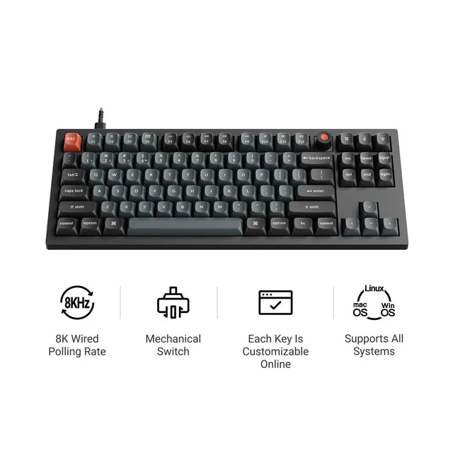 Keychron V3 8K QMK 有線メカニカルキーボード