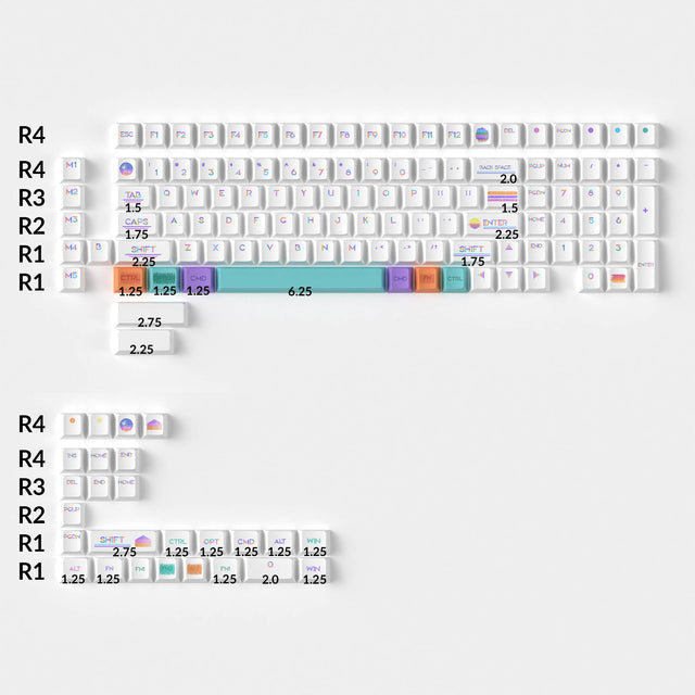 Pixel Sunset - Cherry Profile Dye-Sub PBTフルキーキャップセット
