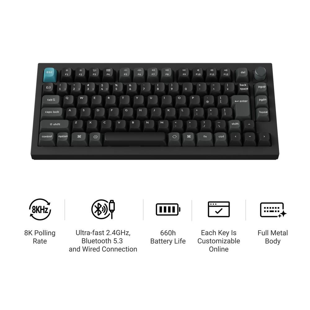 Keychron Q1 Ultra 8K ワイヤレスカスタムメカニカルキーボード 日本語