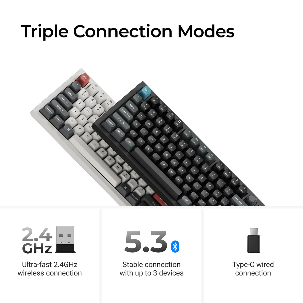 Keychron Q3 Ultra 8K ワイヤレスカスタムメカニカルキーボード 日本語配列(かな刻印なし)