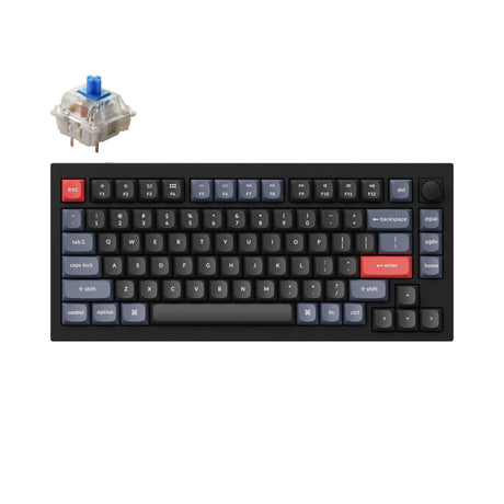 Keychron Q1 Custom Mechanical Keyboard QMK OSA PBT Keycap Knob Black Gateron G Pro Blue Version B