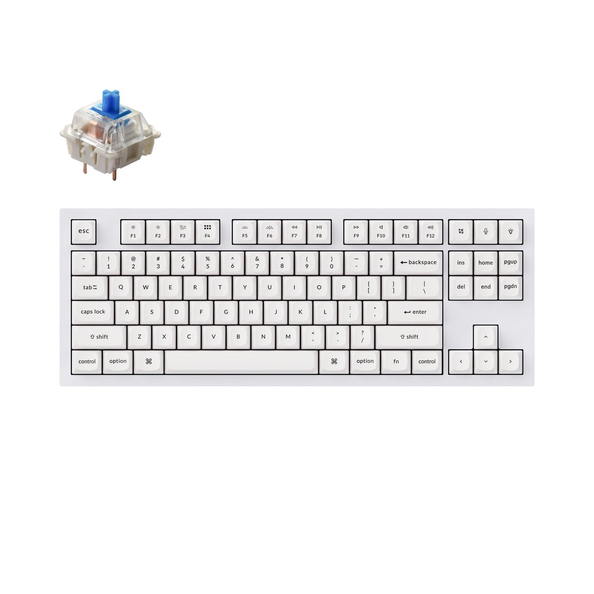 Keychron Q3 QMK VIA Custom Mechanical Keyboard For Mac Windows Hot-Swappable Gateron G Pro Blue OSA PBT Keycap Shell White Version
