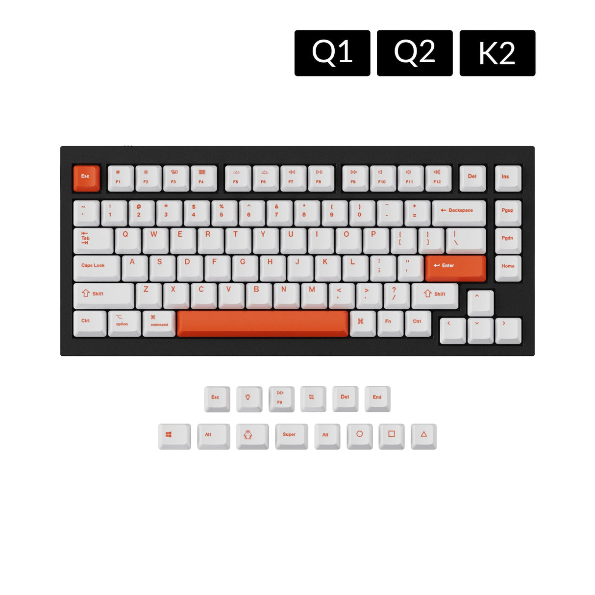 OEM 昇華型染色 PBT キーキャップセット - オレンジ