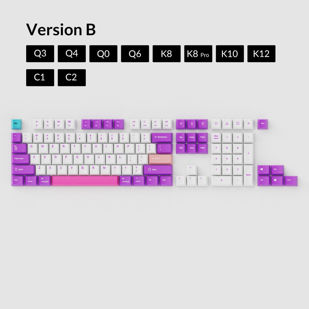 OEM 昇華型染色 PBT キーキャップセット - ユニコーン