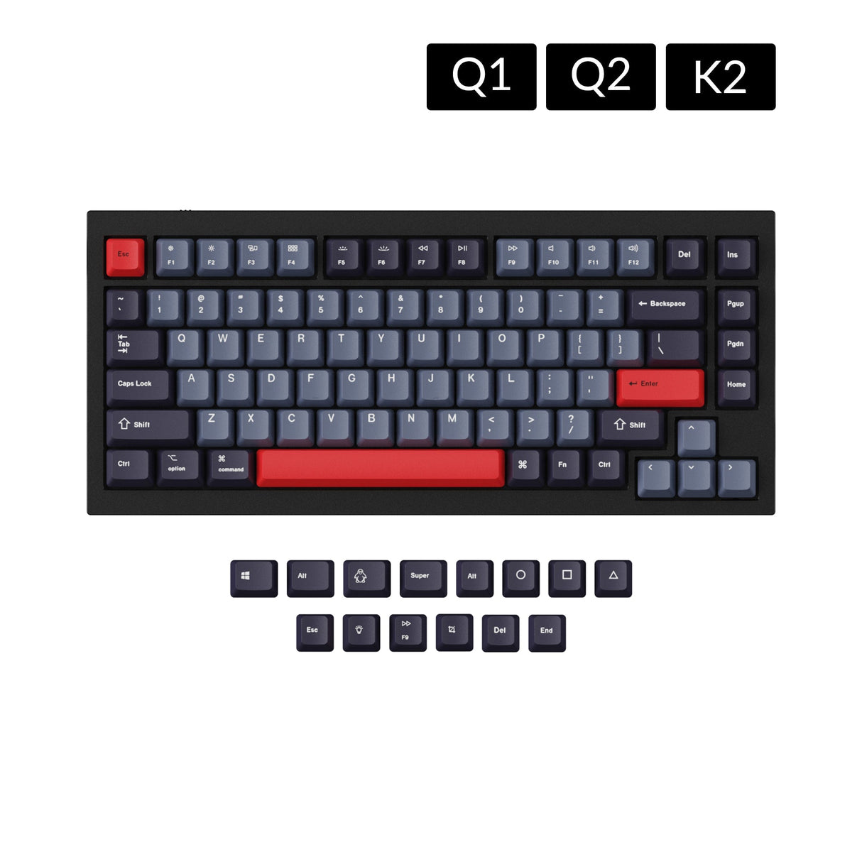 OEM 昇華型染色 PBT キーキャップセット-レッド