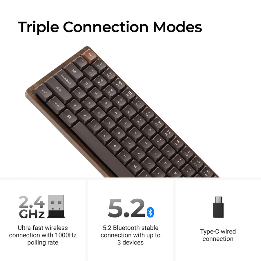 Keychron K3 Max QMK ワイヤレス・カスタムメカニカルキーボード - オールウッド スペシャルエディション