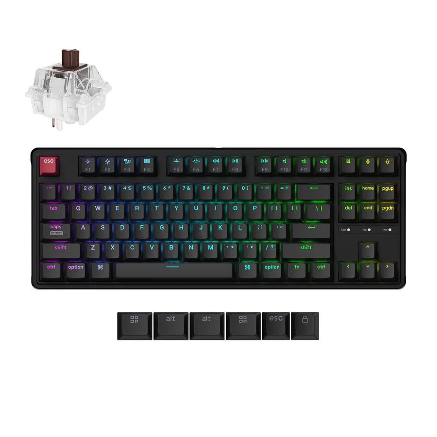 Keychron C3 Pro 有線メカニカルキーボード 茶軸 Keychron C3 Pro QMK/VIA 有線メカニカルキーボード（US ANSI