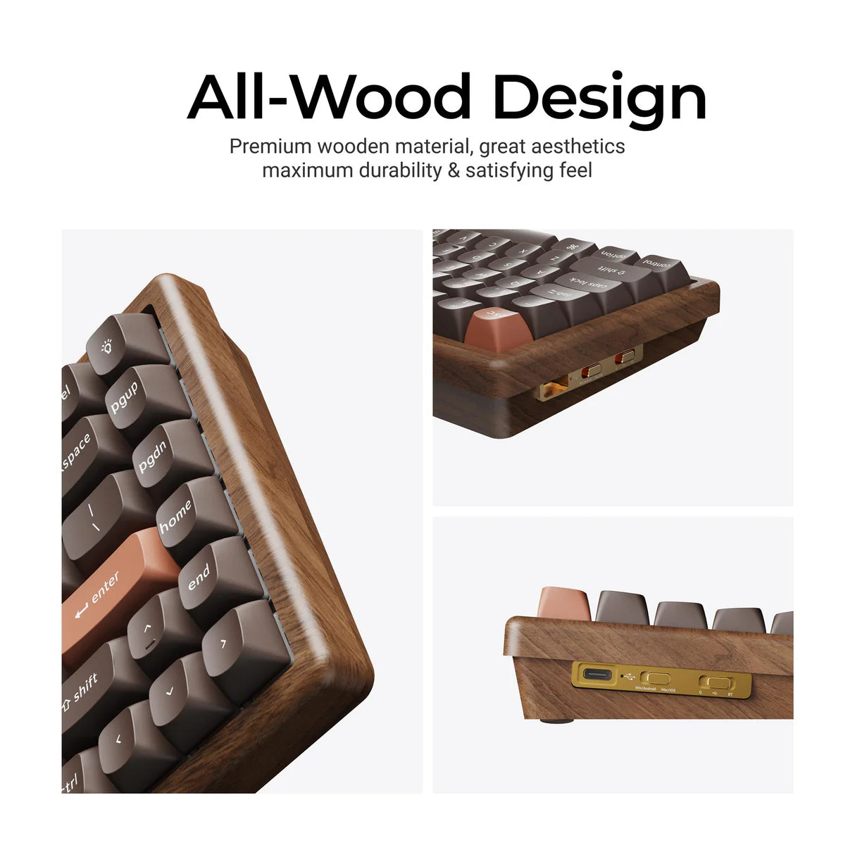 Keychron K2 HE 無線磁気スイッチカスタムキーボード  All-Wood Special Edition