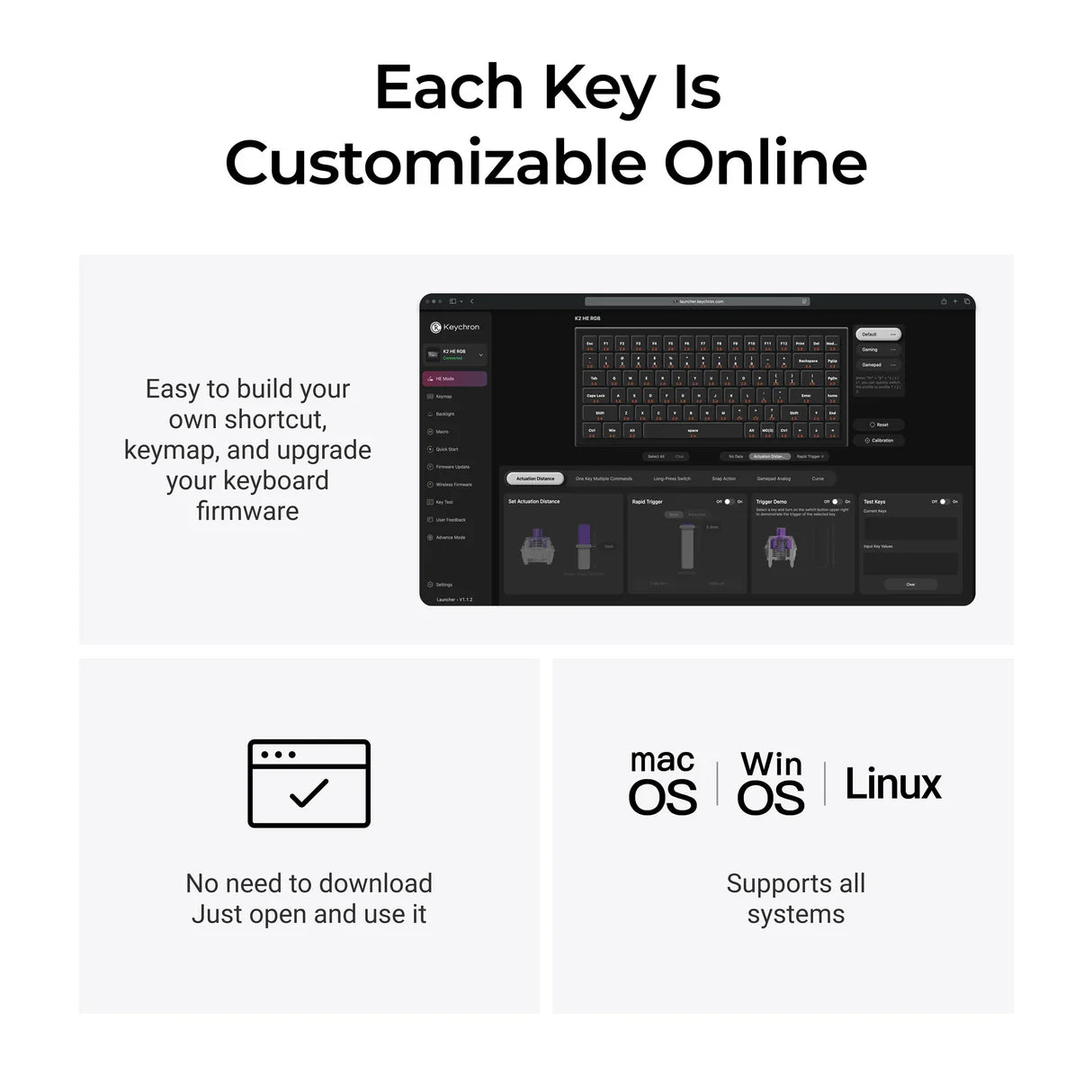 Keychron K2 HE 無線磁気スイッチカスタムキーボード  All-Wood Special Edition