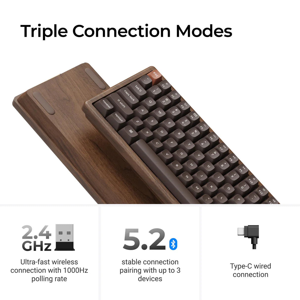 Keychron K2 HE 無線磁気スイッチカスタムキーボード  All-Wood Special Edition