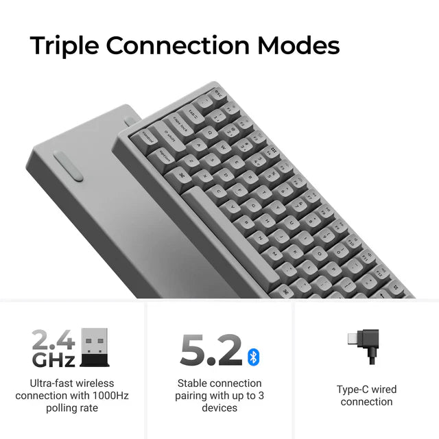 Keychron K2 HE ワイヤレス磁気スイッチカスタムキーボード - コンクリートエディション