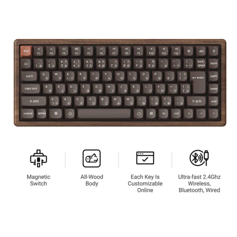 Keychron K2 HE 無線磁気スイッチカスタムキーボード  ールウッド スペシャルエディション 日本語配列