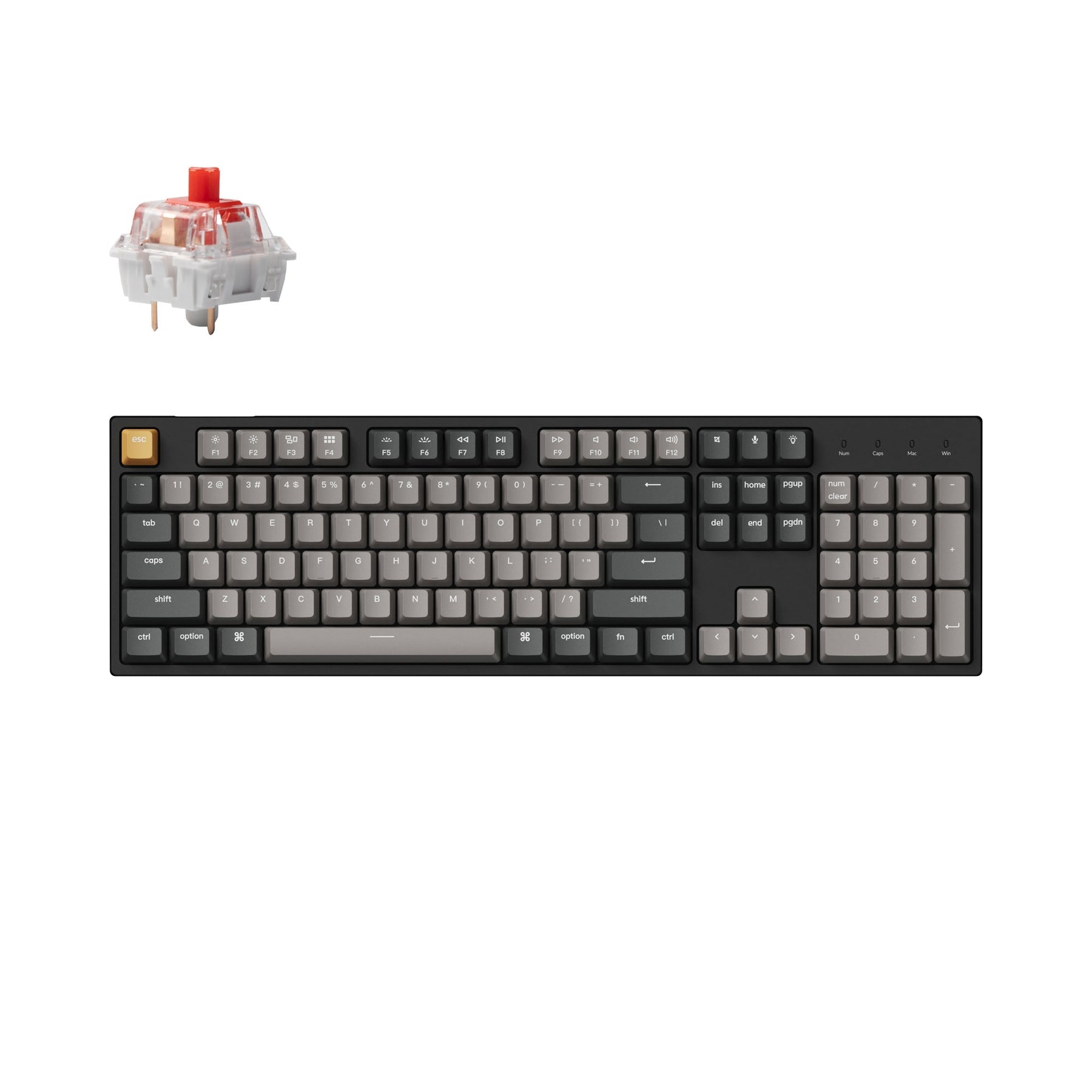 Keychron C2 Pro QMK/VIA 有線メカニカルキーボード（US ANSI 配列 