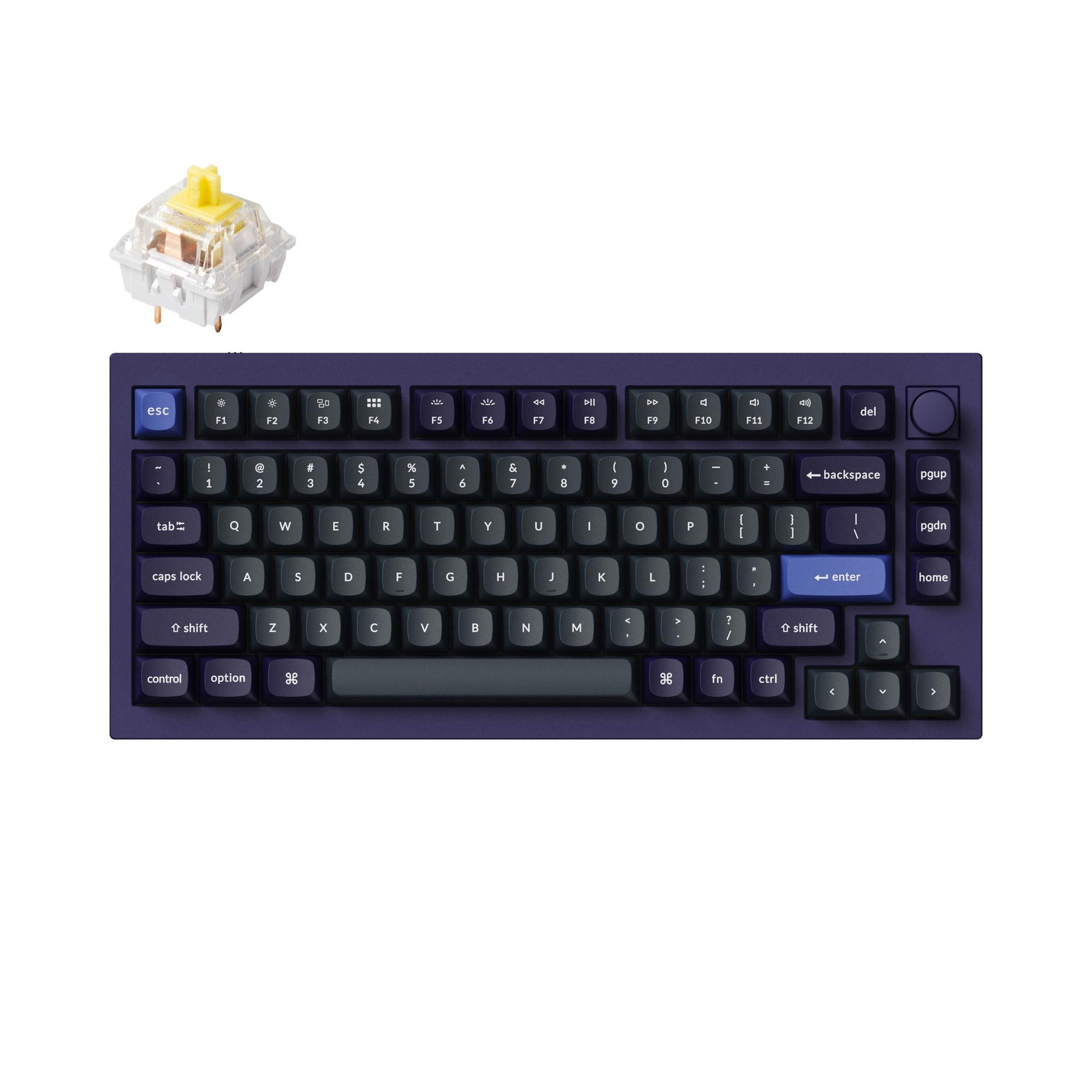 Keychron Q1 V2 Purple バナナ軸 PCプレート換装済