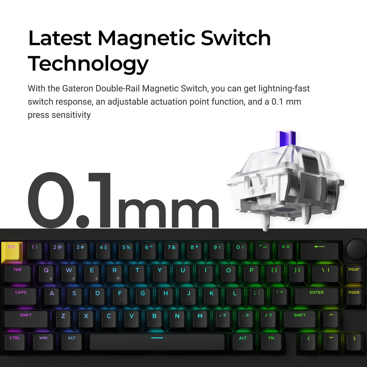 Lemokey P2 HE 磁気スイッチ ワイヤレスカスタムゲーミングキーボード (US ANSI Layout)