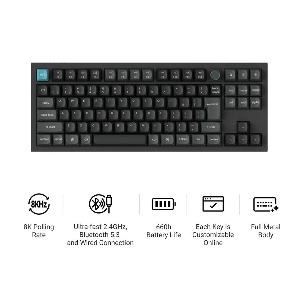 Keychron Q3 Ultra 8K ワイヤレスカスタムメカニカルキーボード  日本語配列（かな刻印なし）