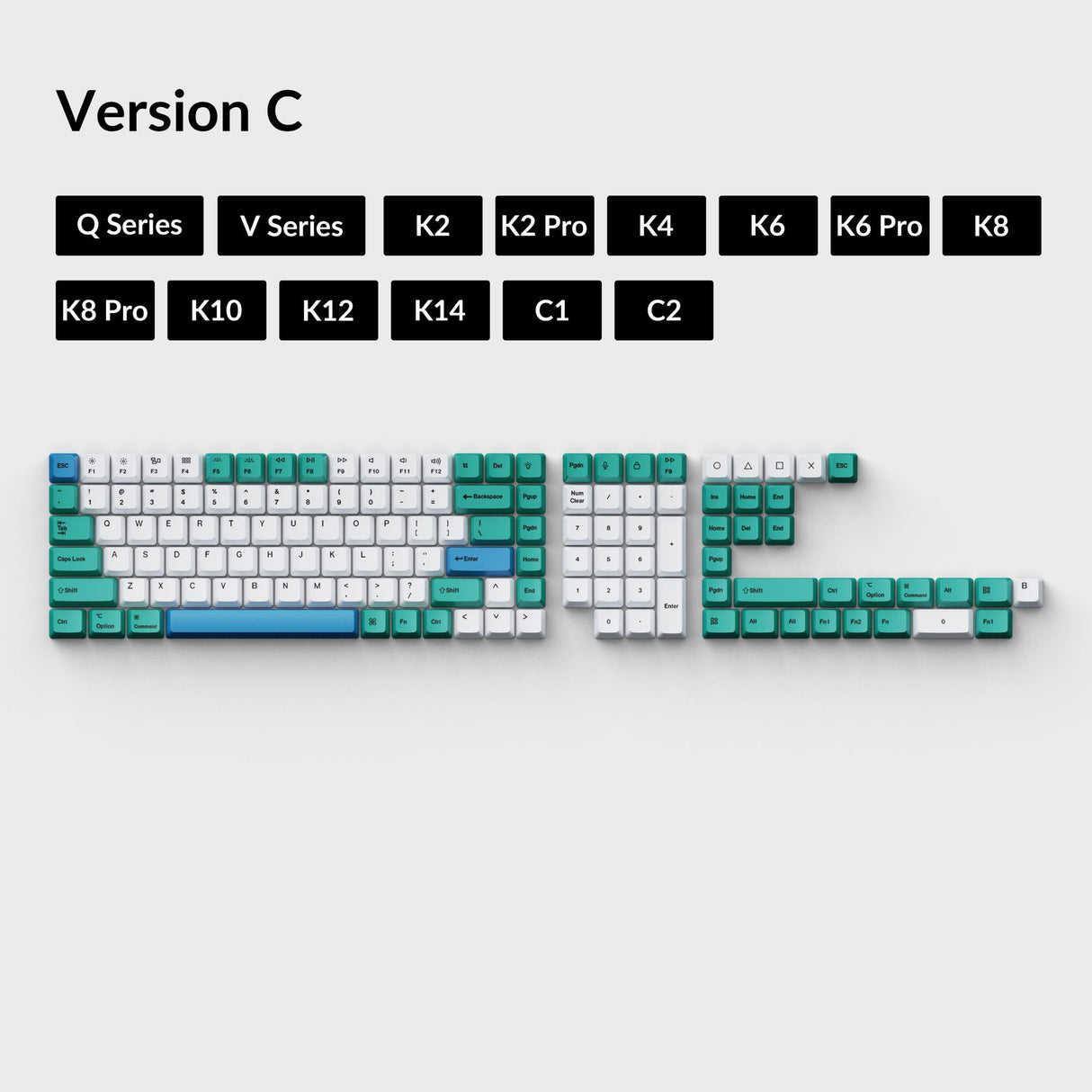 OEM 昇華型染色 PBT キーキャップセット - アイス