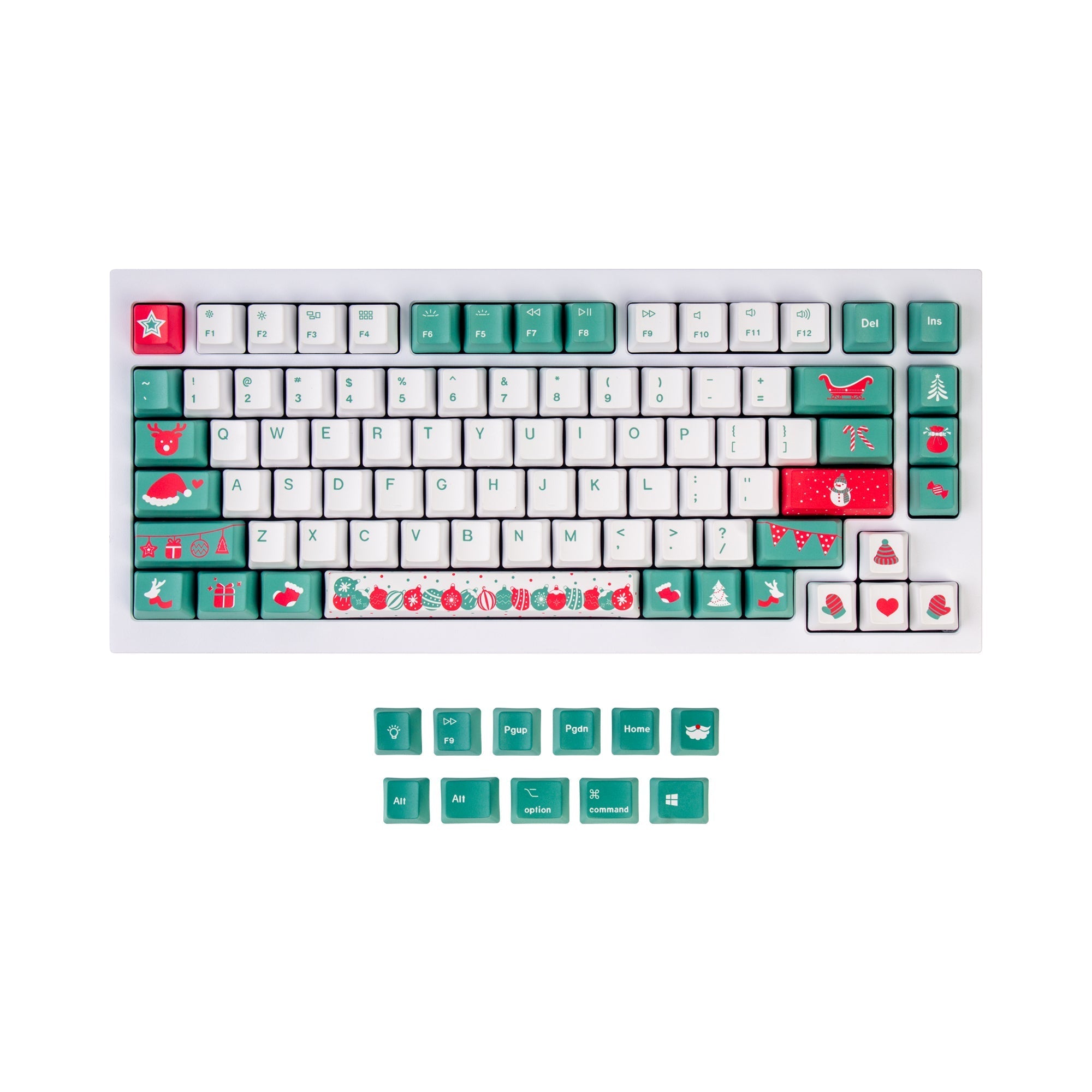OEM 昇華型染色 PBT キーキャップセット- クリスマスツリー