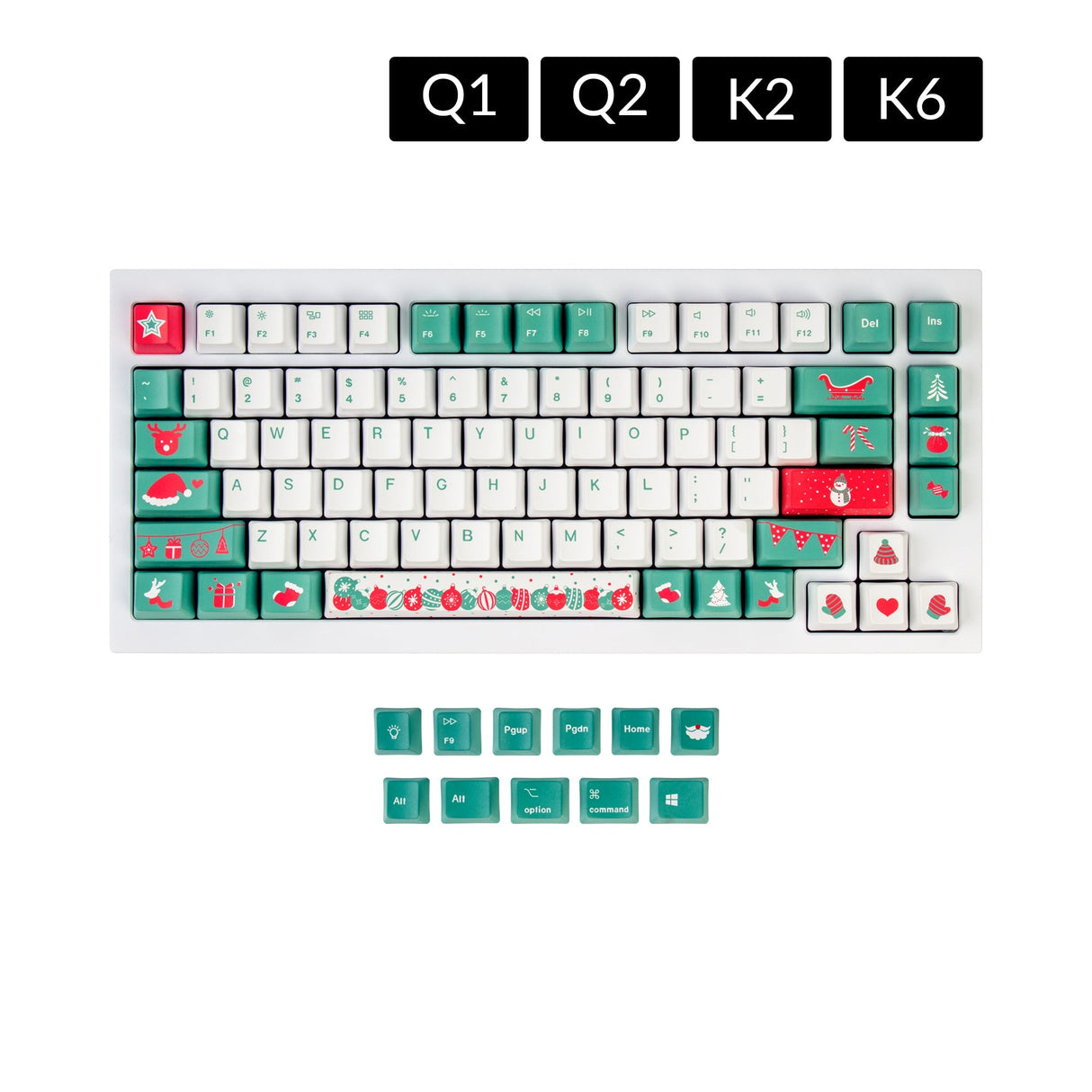 OEM 昇華型染色 PBT キーキャップセット- クリスマスツリー