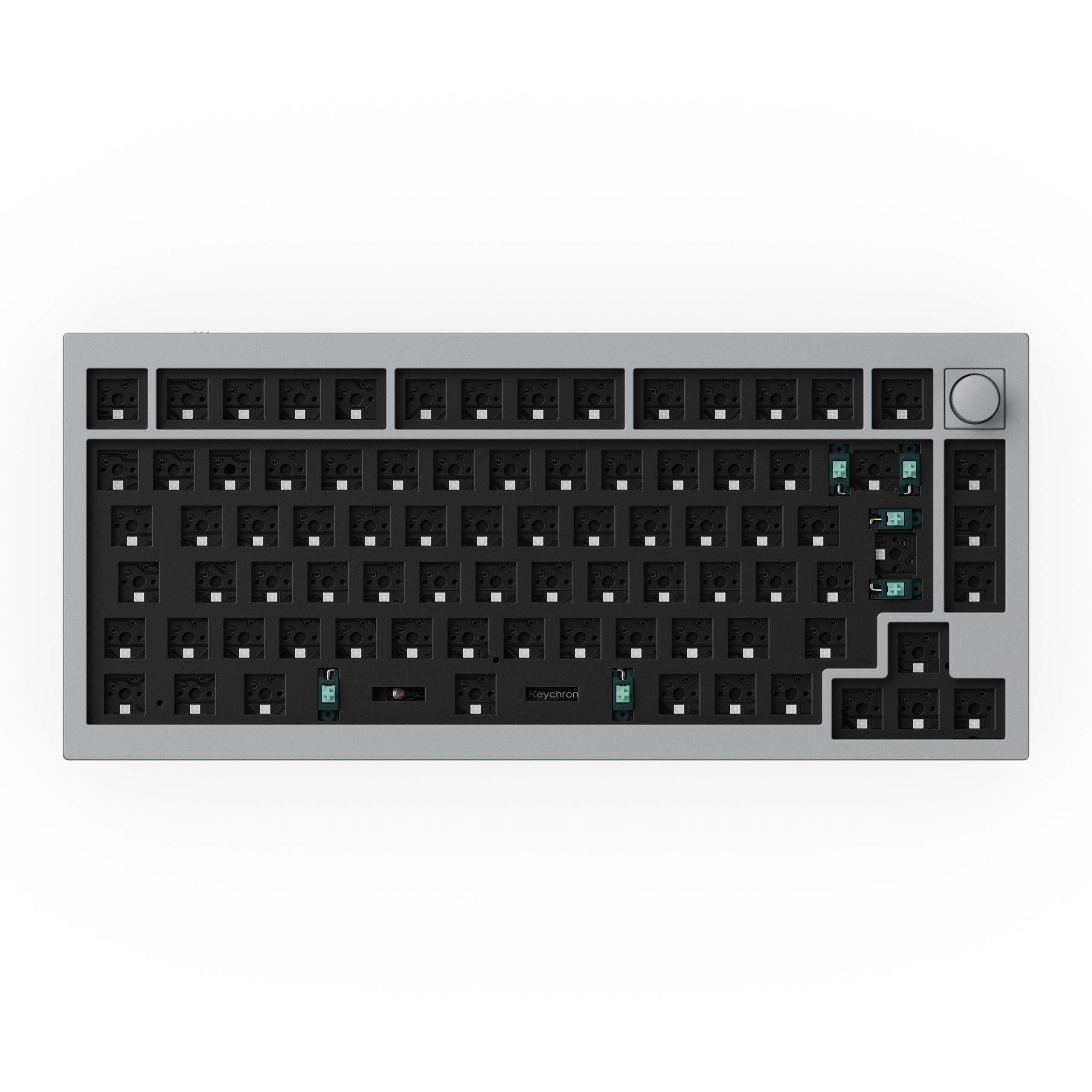 Keychron-Q1-75-percent-QMK-Custom-Mechanical-Keyboard-version-2-barebone-knob-ISO-grey
