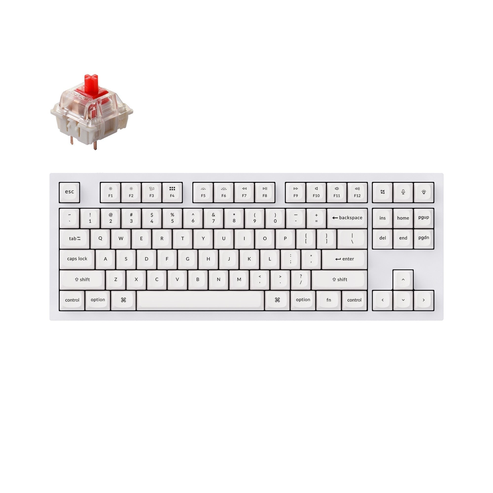 Keychron Q3 QMK VIA Custom Mechanical Keyboard For Mac Windows Hot-Swappable Gateron G Pro Red OSA PBT Keycap Shell White Version