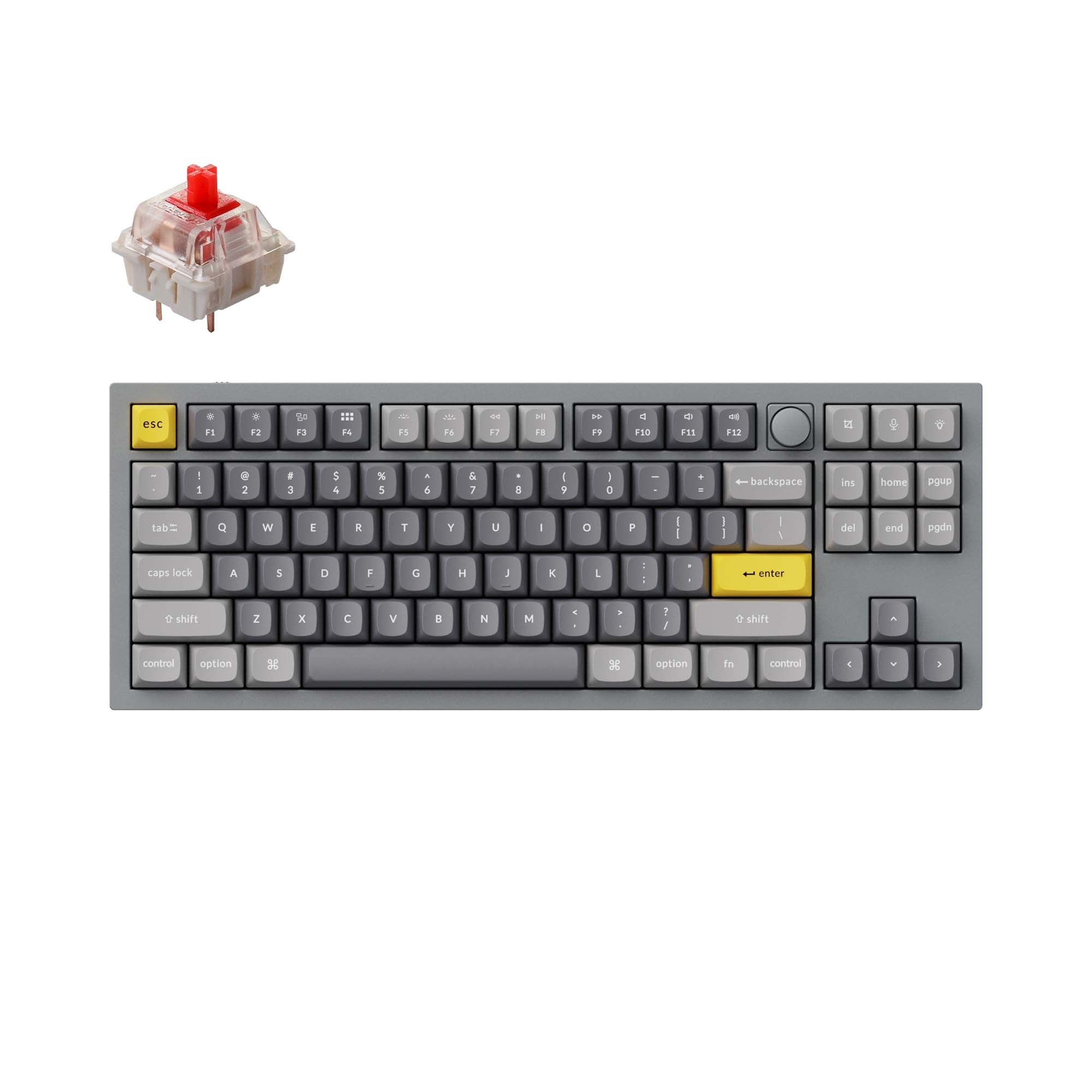 Keychron-Q3-tkl-qmk-custom-mechanical-keyboard-knob-version-grey-red-B