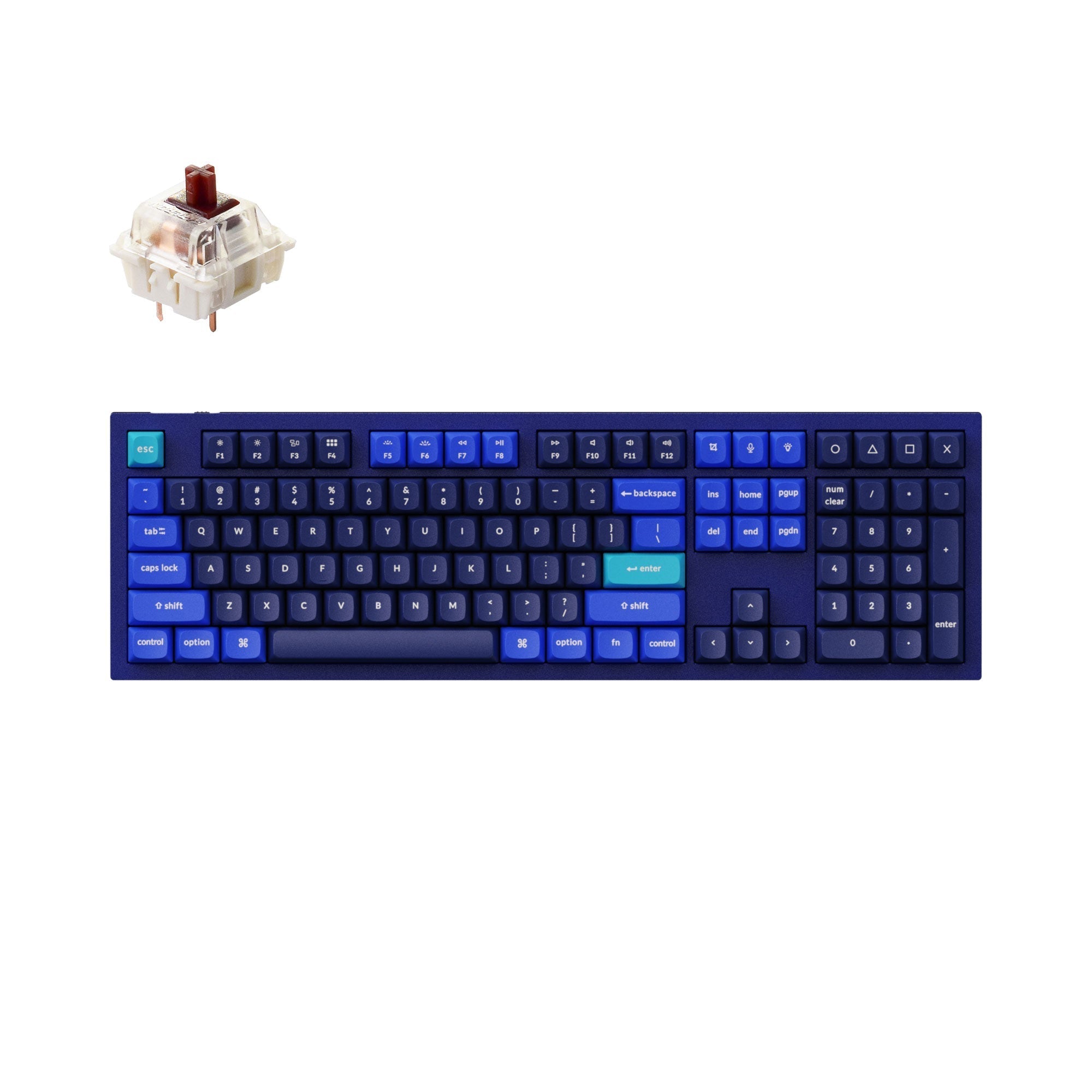Keychron Q6 QMK/VIA custom mechanical keyboard full size aluminum for Mac Windows Linux fully assembled blue frame with Gateron G Pro switch brown