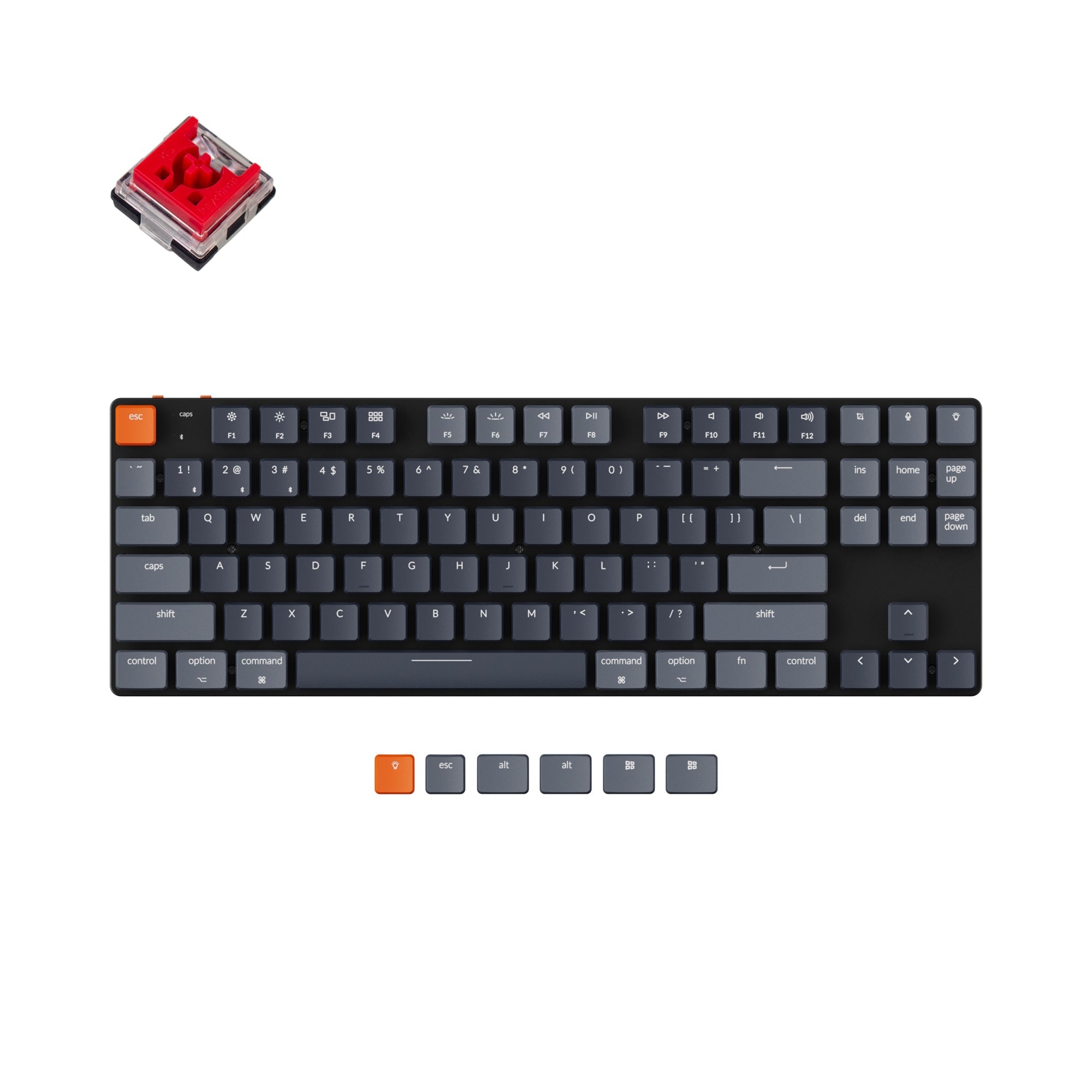 keychron k1 se ultra slim wireless mechanical keyboard low profile optical switch red rgb backlight for mac windows